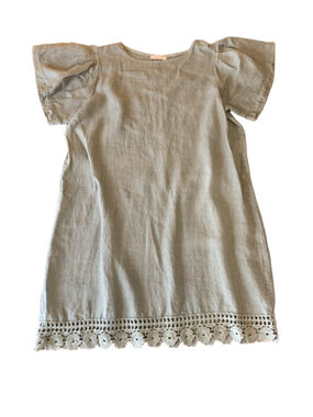 Bellambra Dress 1X Olive Green Crochet Trim